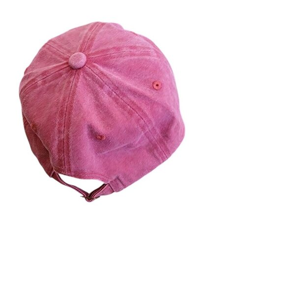 Rose Pink Baseball Cap with White Palm Trees on Island - NWOT - Picture 4 of 4